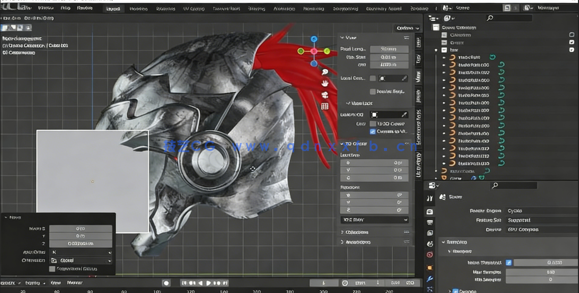 Blender与Substance Painter游戏头盔制作视频教程(图5)