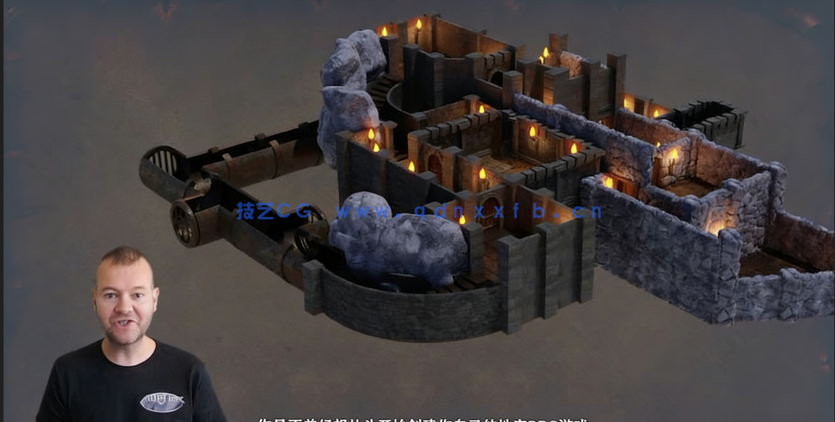 Blender和UE5暗黑地牢风格模块化RPG游戏制作视频(图2)