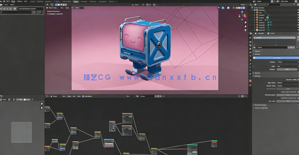 Blender可爱小盒子机器人实例制作视频教程(图5)