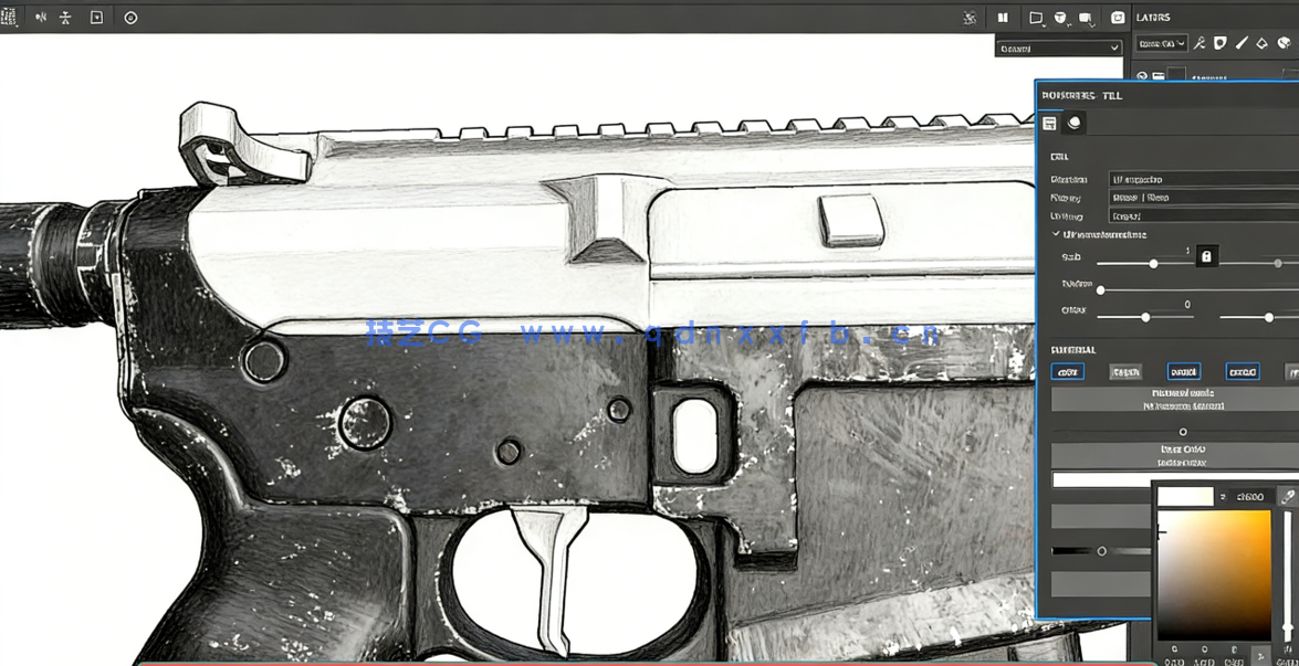 Blender游戏武器AR-15机枪完整制作流程视频教程 (图5)