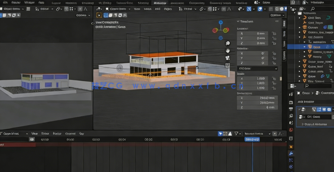 Blender 4x房屋建筑设计与动画完整制作流程视频教程(图5)