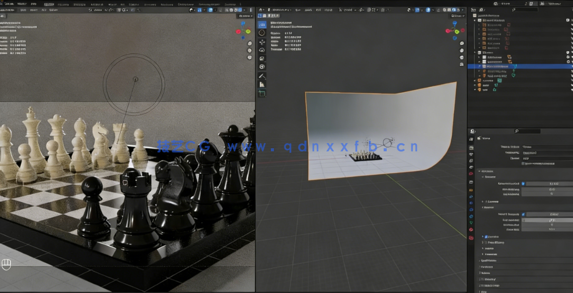 Blender国际象棋棋盘器具实例制作视频教程(图5)