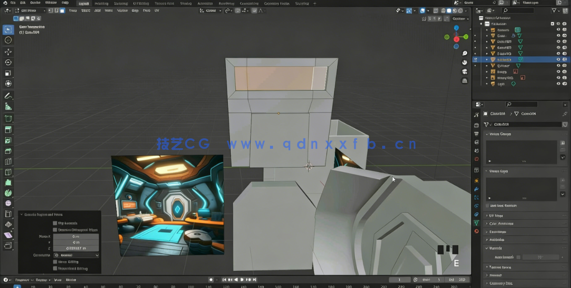 Blender未来科幻房间环境场景制作视频教程(图4)
