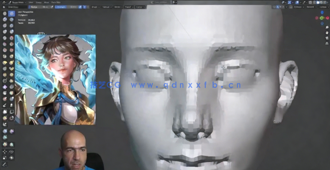 Blender龙与女孩雕刻建模完整制作流程视频教程(图5)