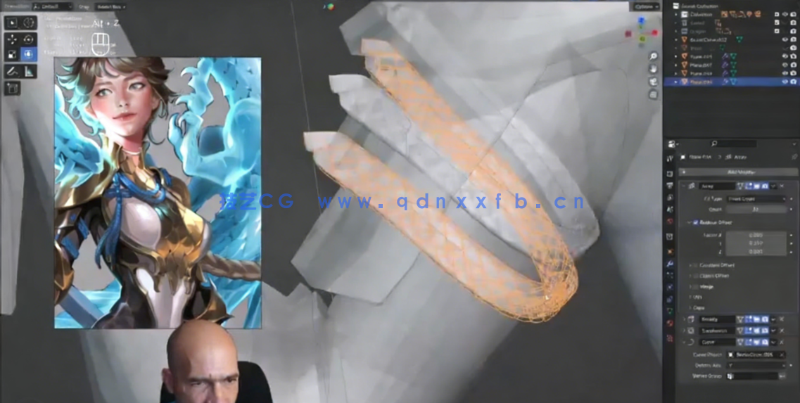 Blender龙与女孩雕刻建模完整制作流程视频教程(图7)