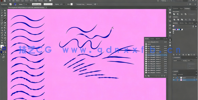  AI不规则矢量液体笔触视频教程带笔刷(图1)