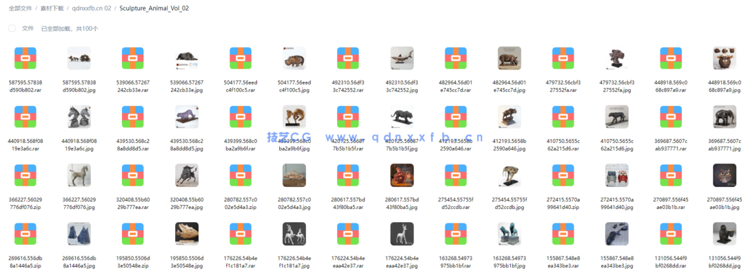 3dsky PRO 动物雕塑3D模型（50个）(图1)