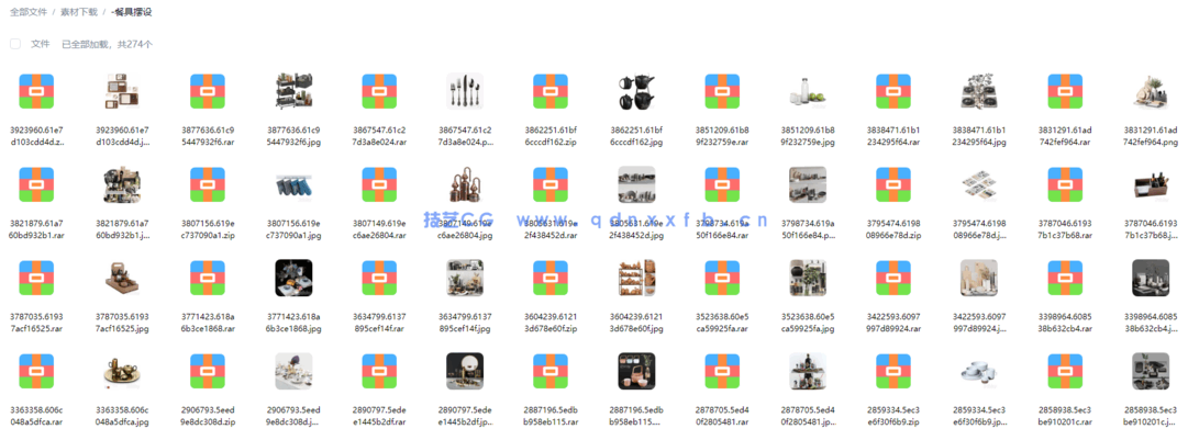 3dsky精品餐桌摆件高质量模型（150个）(图1)