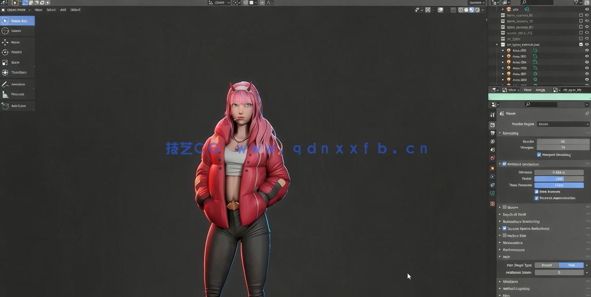 Blender动画角色02ZeroTwo实例制作流程视频课程(图4)