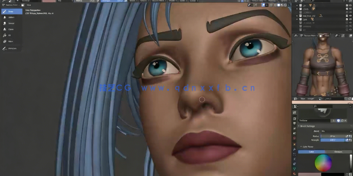 Blender英雄联盟游戏角色暴走萝莉·金克丝Jinx制作视频课程(图3)