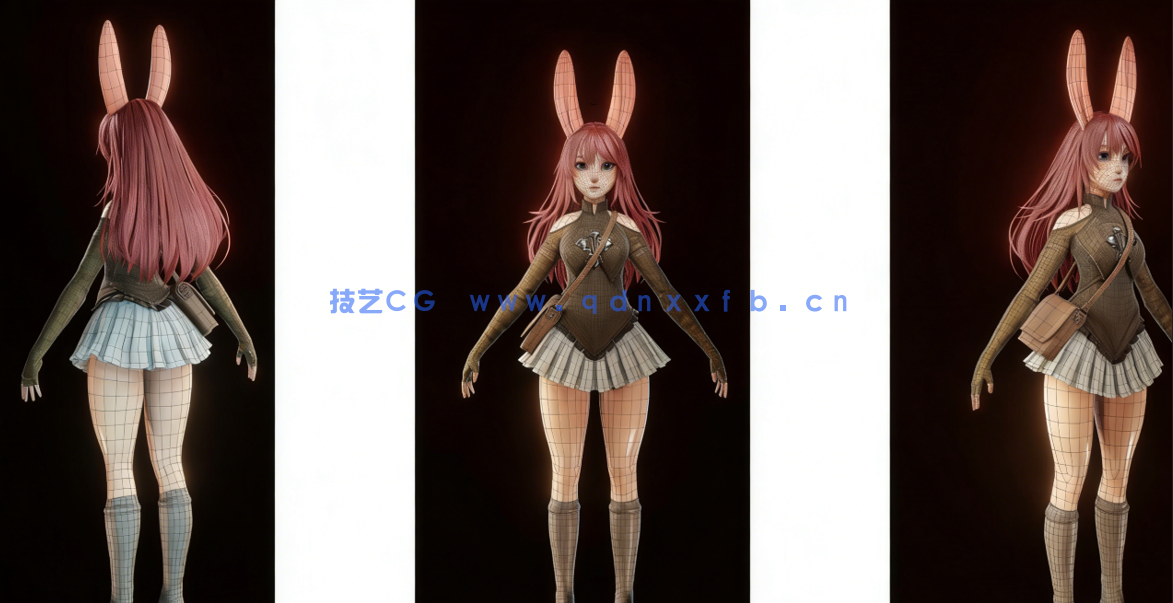  Blender兔女郎游戏角色完整制作工作流程视频教程 (图2)