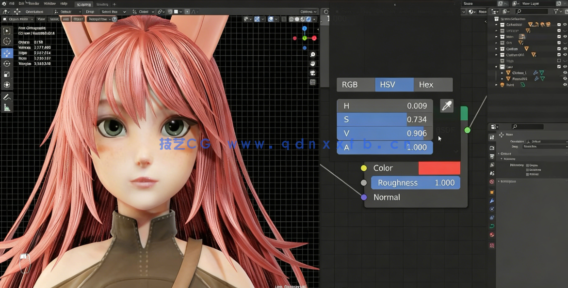  Blender兔女郎游戏角色完整制作工作流程视频教程 (图4)