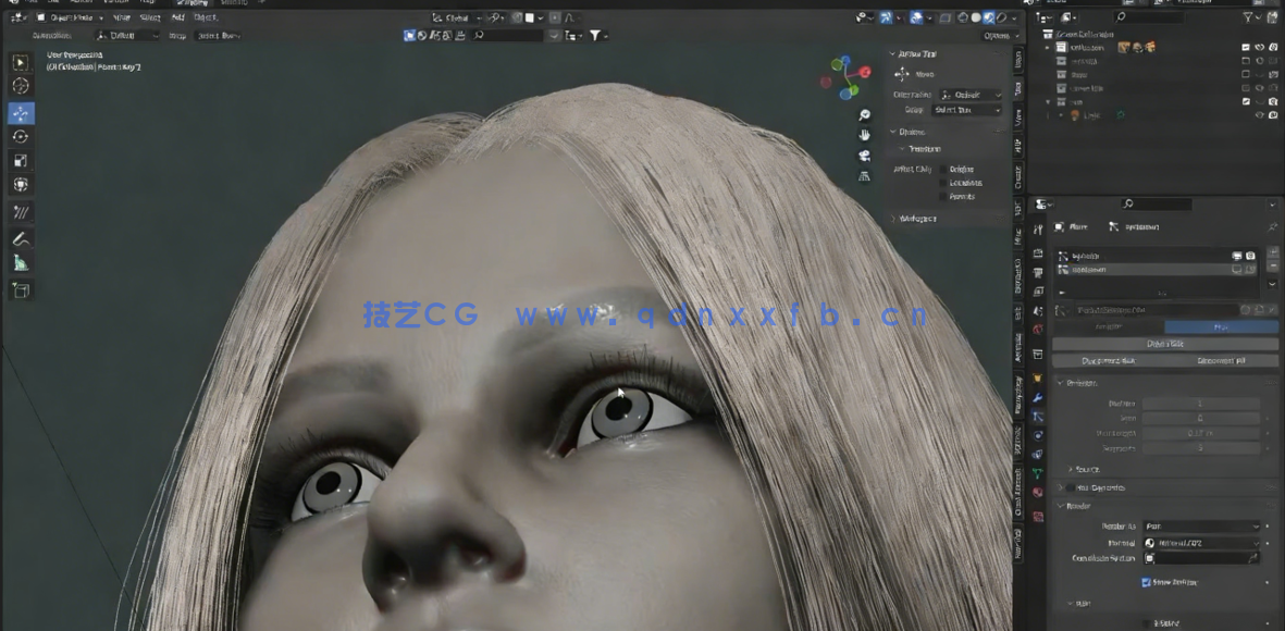 Blender 3D金发女孩角色完整制作工作流程视频教程 (图2)
