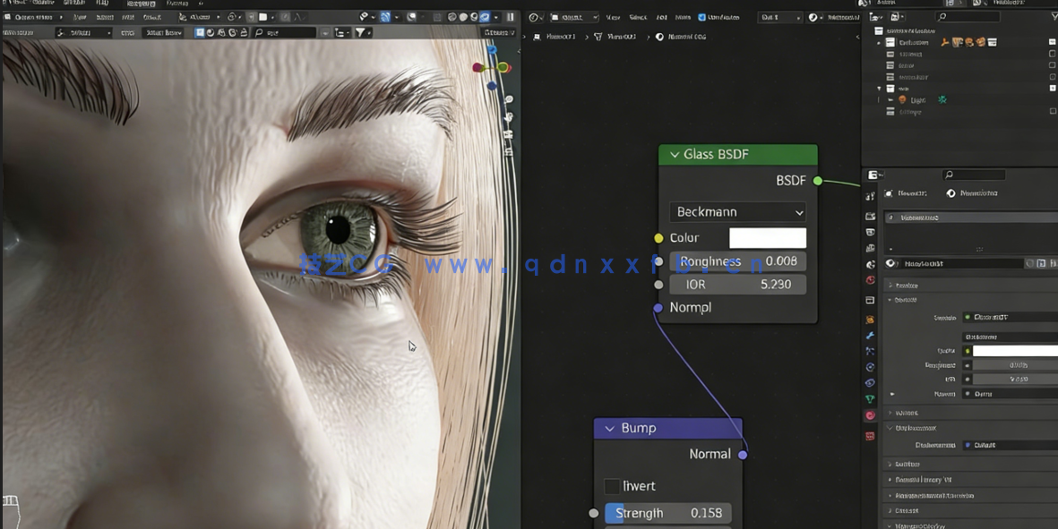 Blender 3D金发女孩角色完整制作工作流程视频教程 (图3)