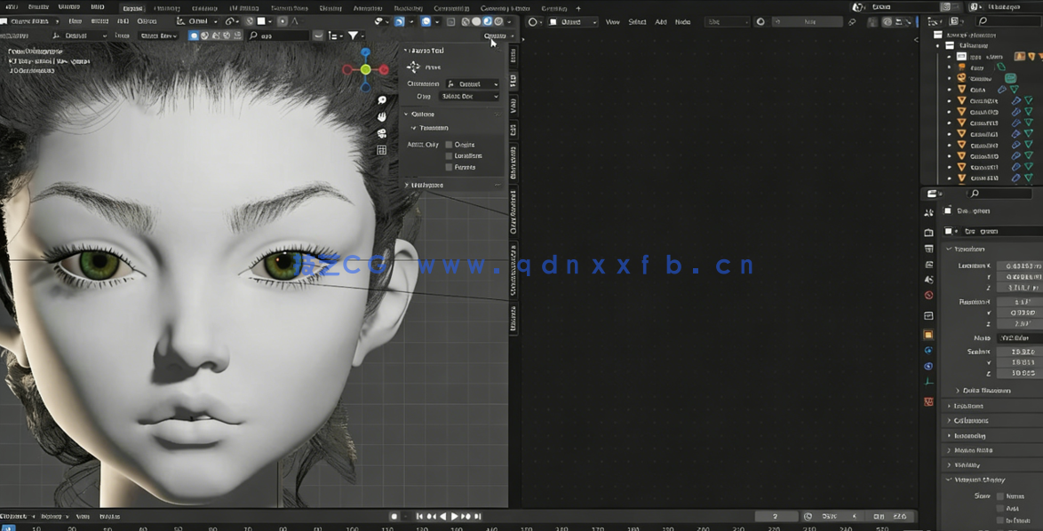 Blender超逼真半身女孩角色肖像完整实例制作视频教程(图5)