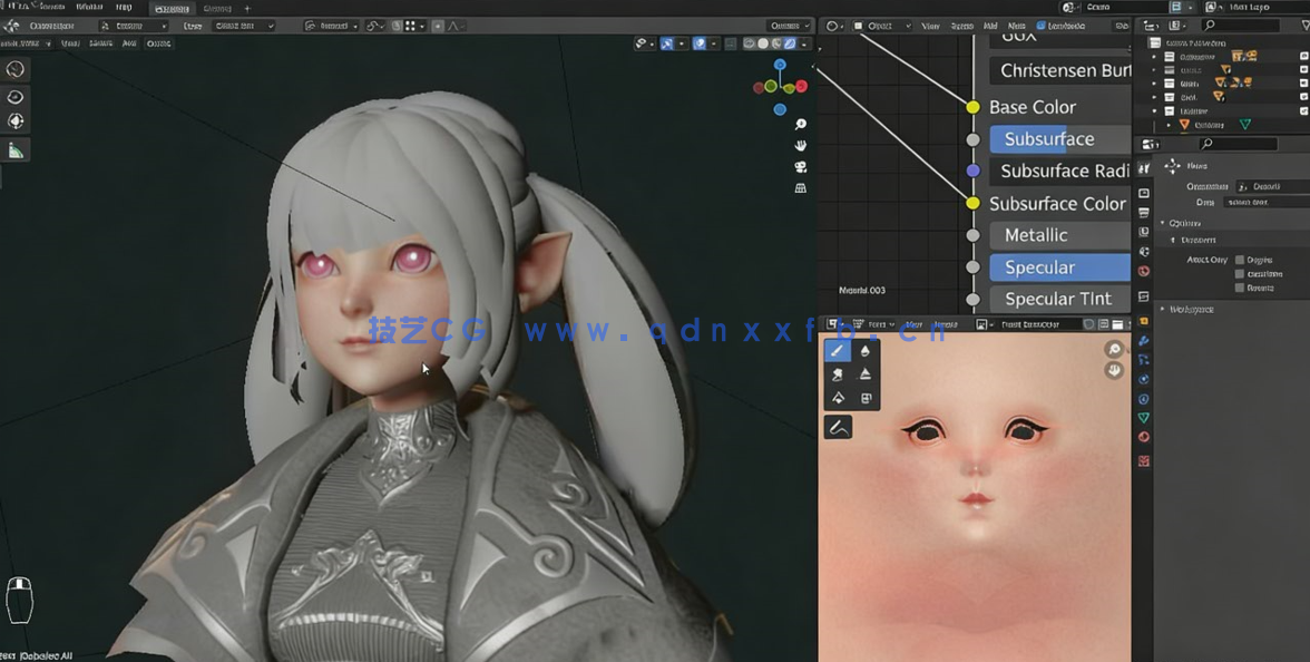 Blender制作MMORPG女性游戏角色实例训练视频教程(图2)