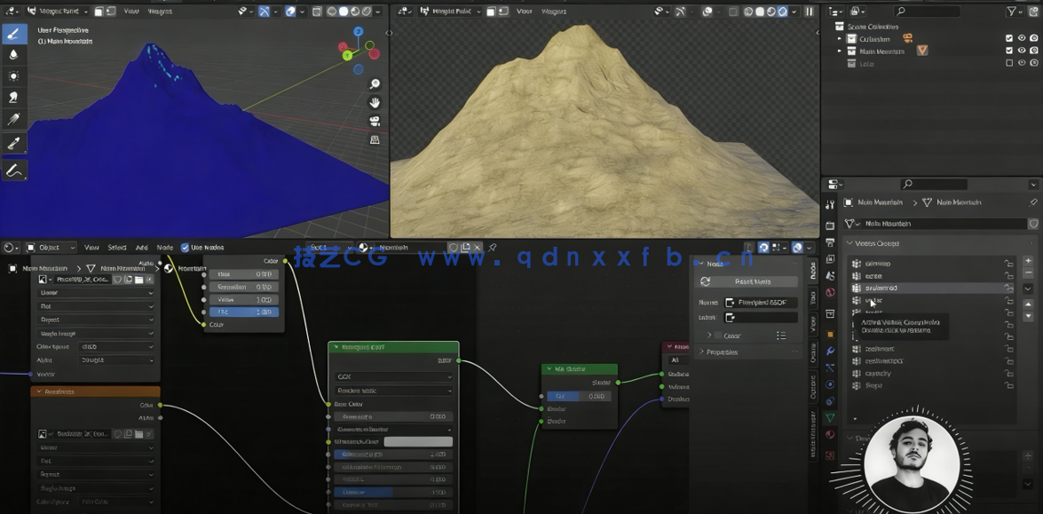 Blender逼真森林山脉景观实例制作视频教程 (图2)