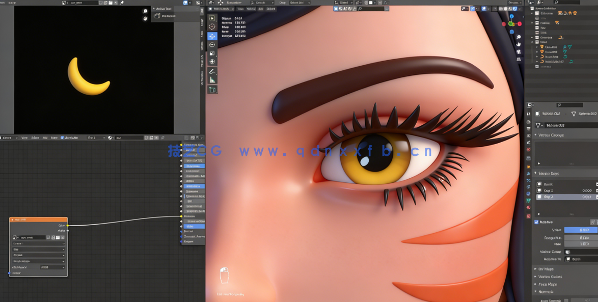 Blender阿狸狐妖英雄联盟游戏角色完整制作流程视频教程 (图2)