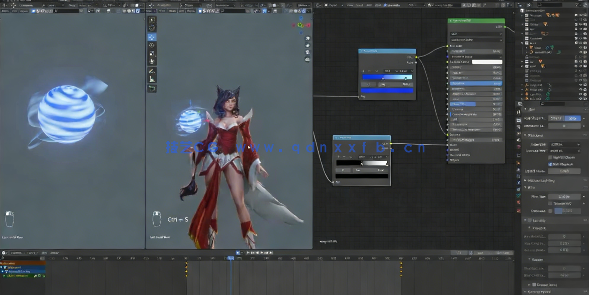 Blender阿狸狐妖英雄联盟游戏角色完整制作流程视频教程 (图3)