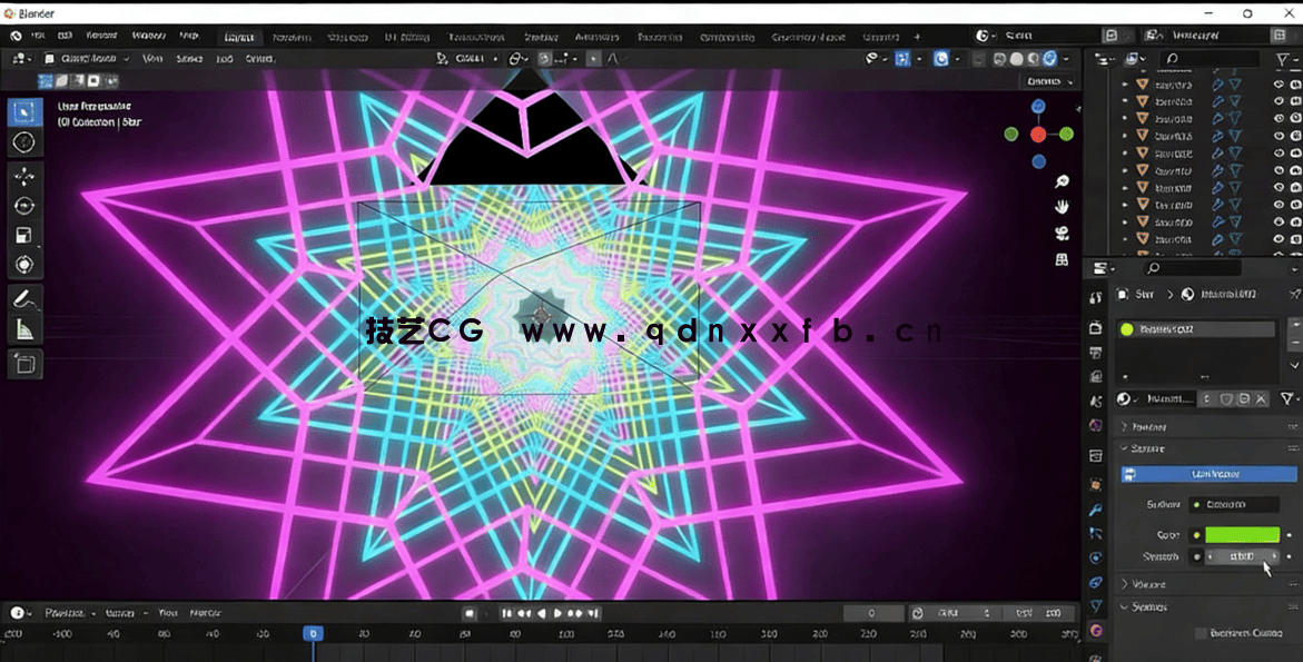 Blender无缝循环星环隧道动画实例制作视频教程(图5)