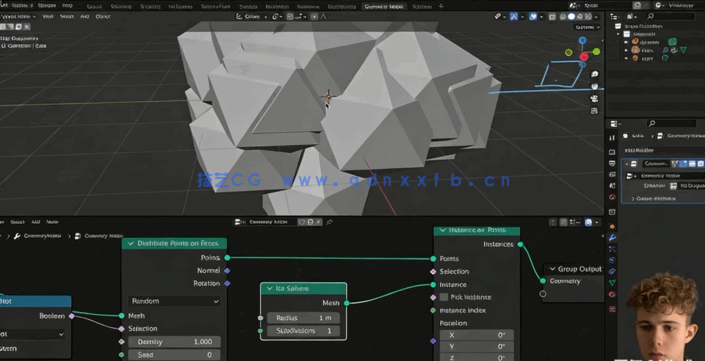 Blender几何节点树莓建模实例制作视频教程 (图2)
