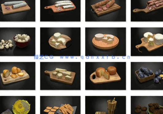 面包甜点坚果食物3D模型 Evermotion – Archmodels Vol.224(图5)