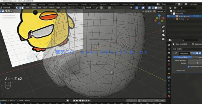 Blender卡通小黄鸭粘土动画实例制作视频教程(图3)