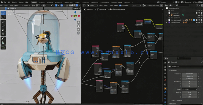 Blender机器人星球硬表面建模全面技能训练视频教程(图5)