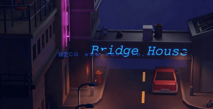 Blender低多边形赛博朋克场景制作流程视频教程(图3)