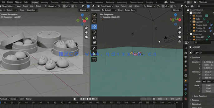 Blender中国包子建模实例制作流程视频教程(图4)