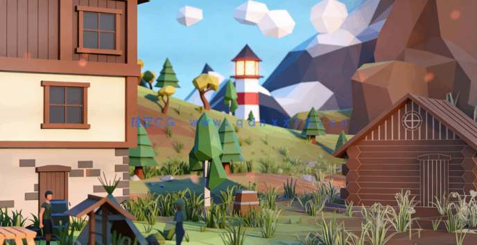 Blender唯美低多边形角色与环境场景制作视频教程(图3)