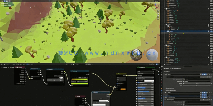 Blender唯美低多边形角色与环境场景制作视频教程(图4)