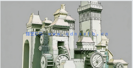 3D转2D建筑概念设计数字绘画视频教程(图6)