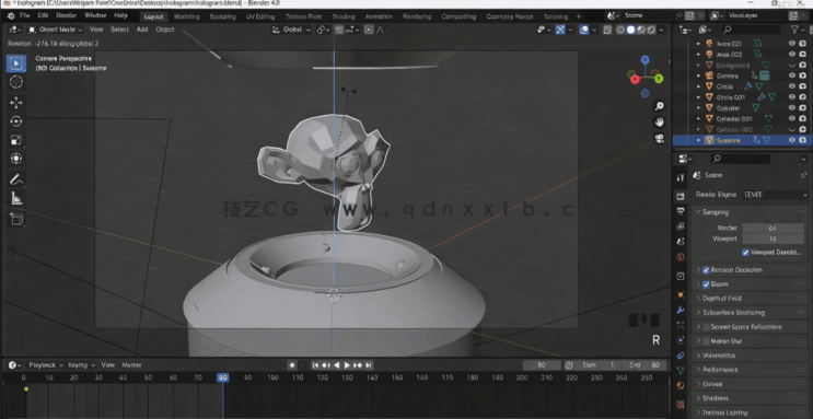 Blender 3D全息图视觉特效实例制作训练视频教程(图6)