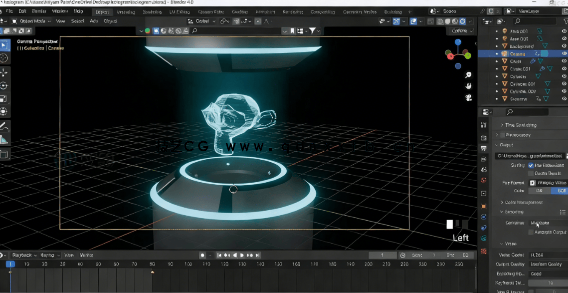 Blender 3D全息图视觉特效实例制作训练视频教程(图7)