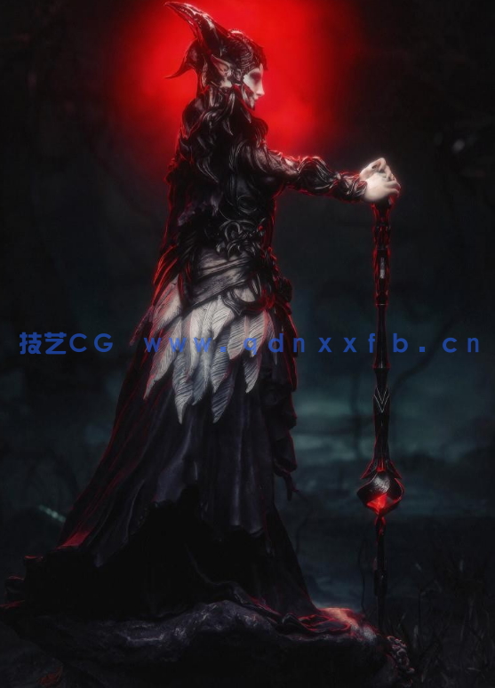 [3D打印人物] 勒瓦妮丝灰谷女王《龙息：神寂》游戏角色雕刻手办3D打印模型(图3)