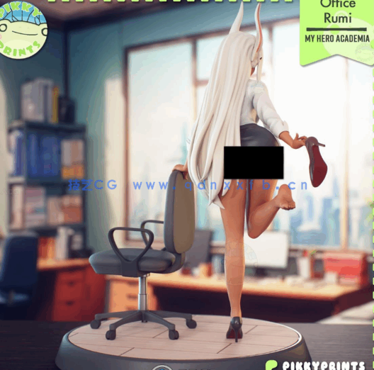 [3D打印人物] 米尔科Mirko短裙高跟鞋《我的英雄学院》动漫角色雕刻手办3D(图3)