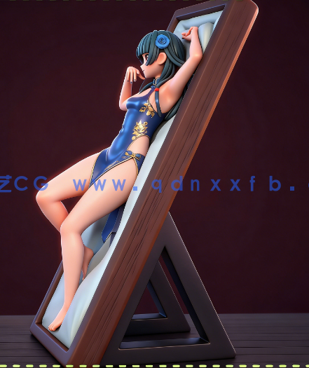 [3D打印人物] 猫猫Maomao躺姿《药屋少女的呢喃》动漫角色雕刻手办3D打印(图2)