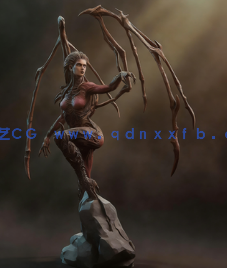 [3D打印人物] 凯瑞甘刀锋女王Kerrigan站姿《星际争霸》游戏角色雕刻手办3D(图2)