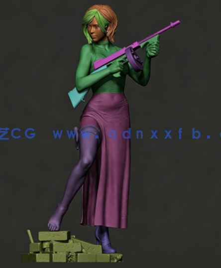 [3D打印人物] 艾达·王Ada Wong持枪《生化危机》游戏角色雕刻手办3D打印模(图5)