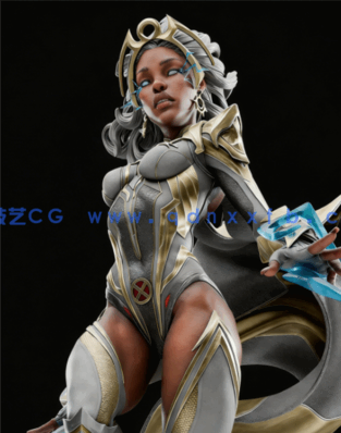 [3D打印人物] 暴风女经典造型Storm《X战警》漫威角色雕刻手办3D打印模型(图2)