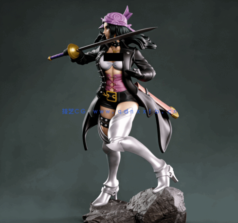 [3D打印人物] 妮可·罗宾Nico Robin持剑《海贼王》动漫角色雕刻手办3D打印(图3)