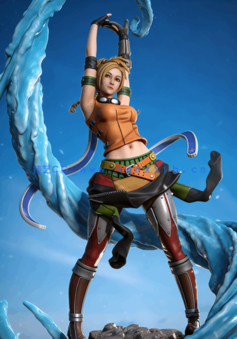 [3D打印人物] 莉库Rikku《最终幻想X》游戏角色雕刻手办3D打印模型(图1)