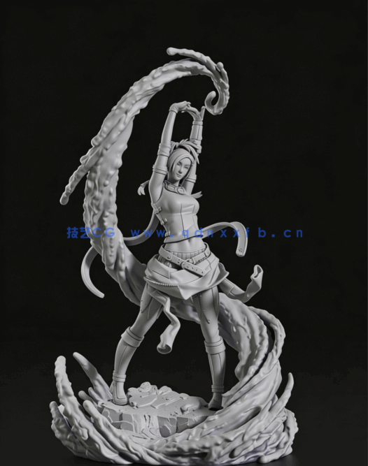 [3D打印人物] 莉库Rikku《最终幻想X》游戏角色雕刻手办3D打印模型(图3)