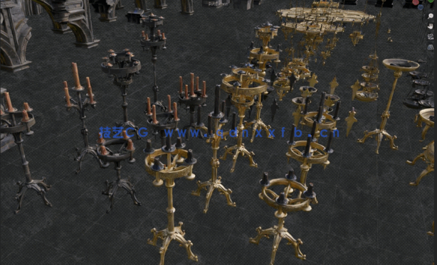 [室内设计] 沙漠地下城华丽古文明室内建筑场景3D模型库(图4)