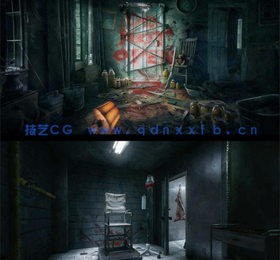 [室内设计] 恐怖压抑氛围房屋房间生活家具高精度3D模型资产库(图1)