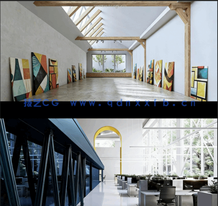 [室内设计] 15组画廊艺术馆办公室等公共室内场景3D模型合集 Evermotion第(图1)