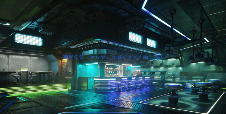 [室内设计] 未来赛博朋克反乌托邦室内环境场景3D模型(图2)