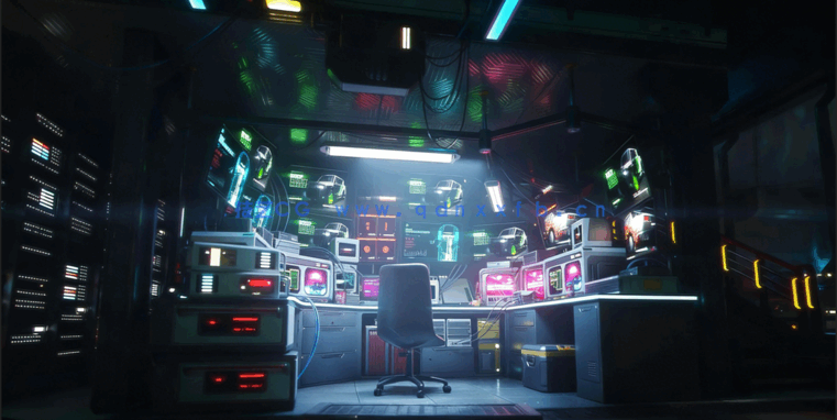 [室内设计] 未来赛博朋克反乌托邦室内环境场景3D模型(图3)