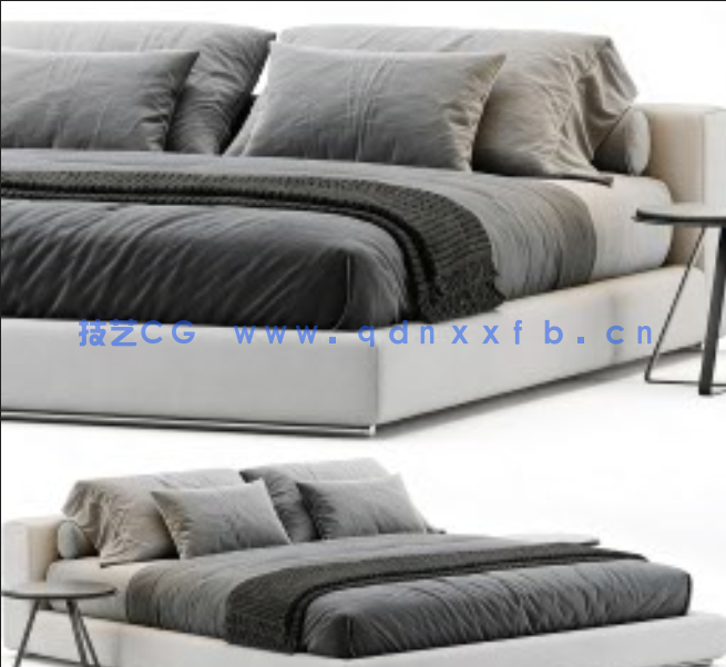 [室内设计] 地台床室内家具3D模型(图1)